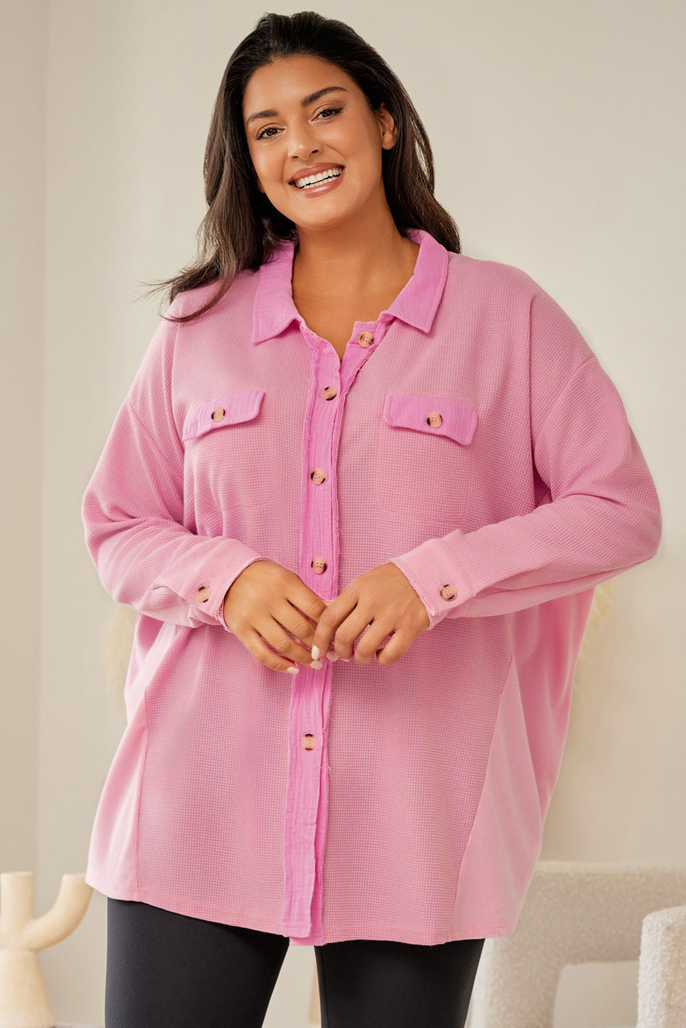 Dropped Shoulder Collared Shirt