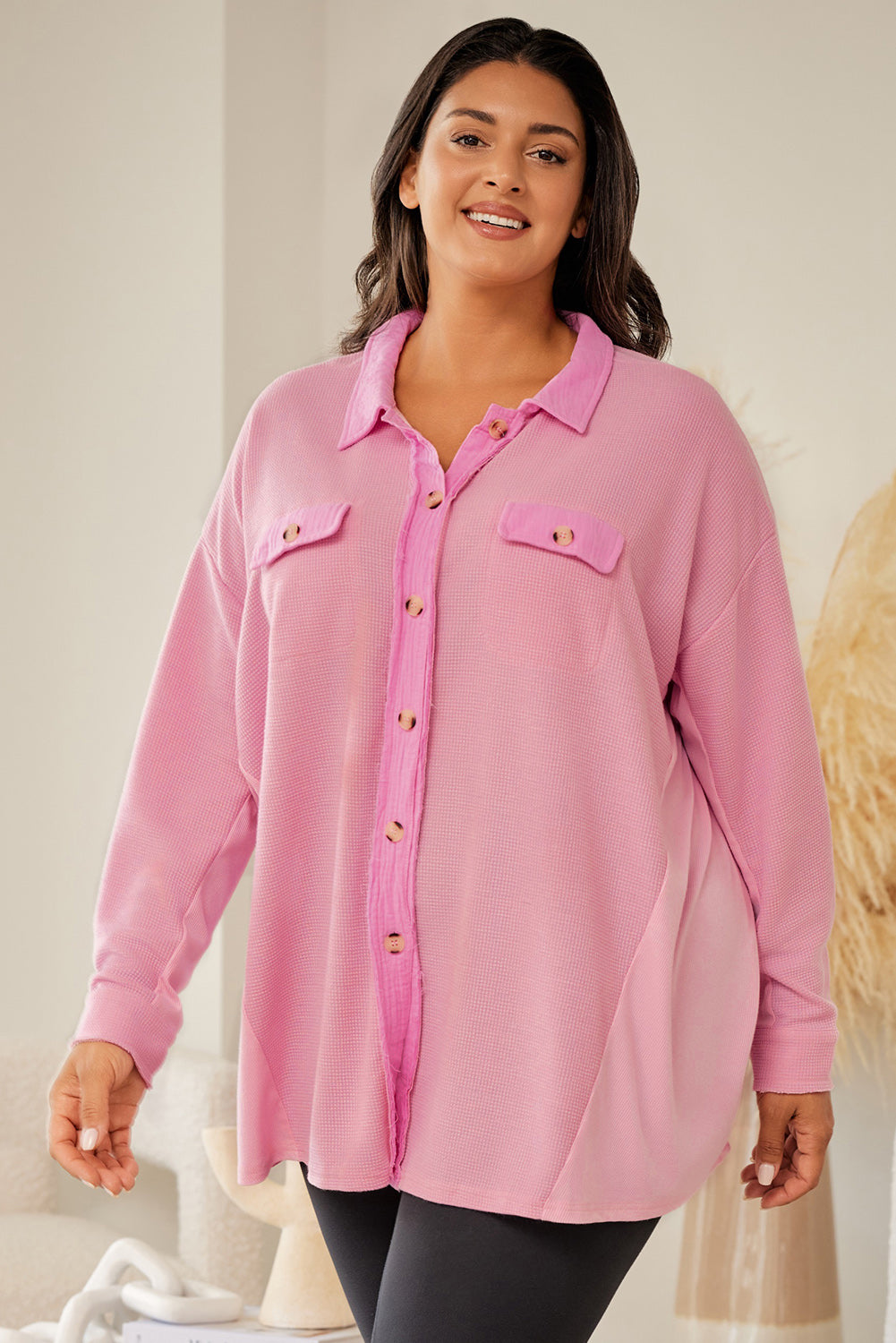 Dropped Shoulder Collared Shirt