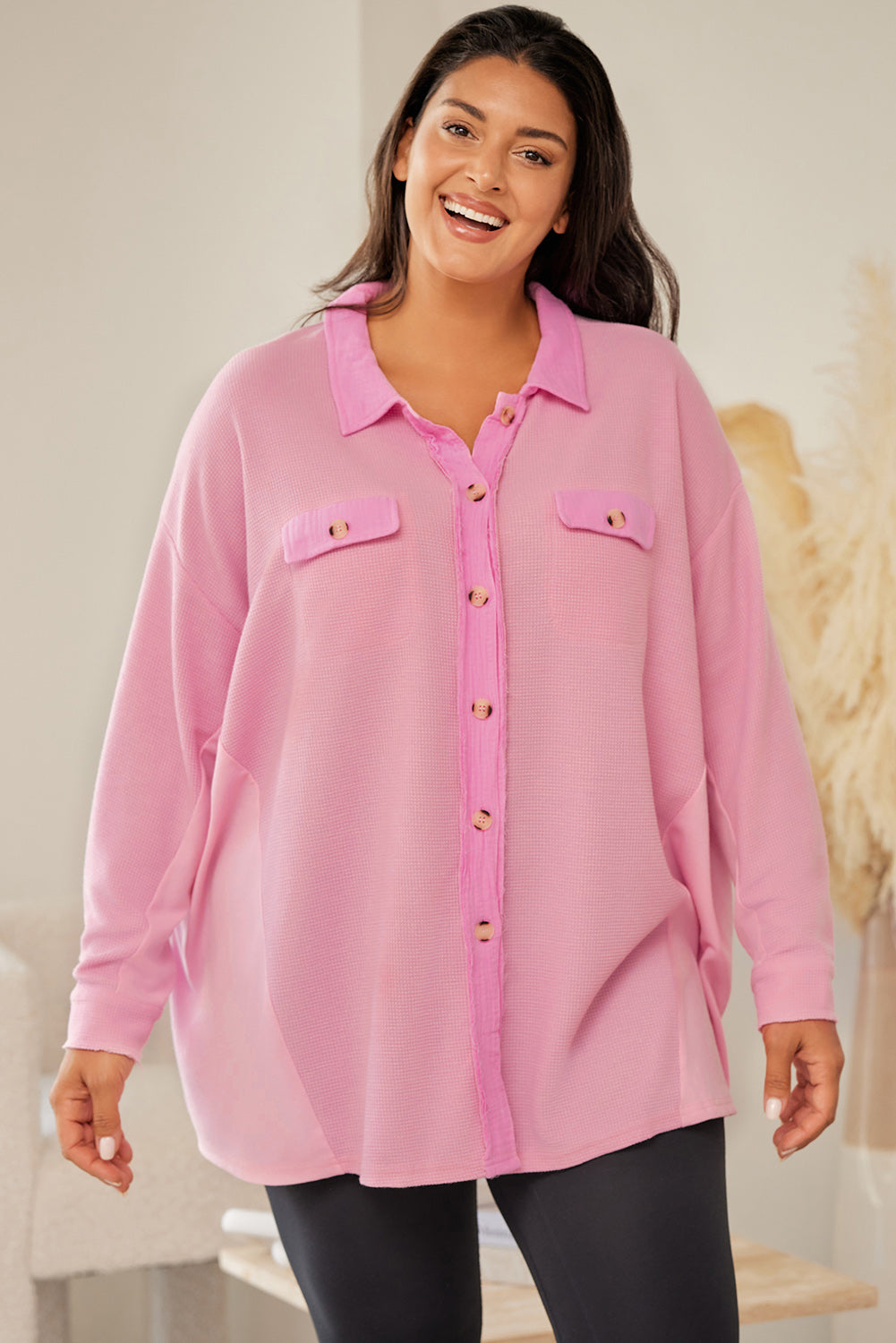 Dropped Shoulder Collared Shirt