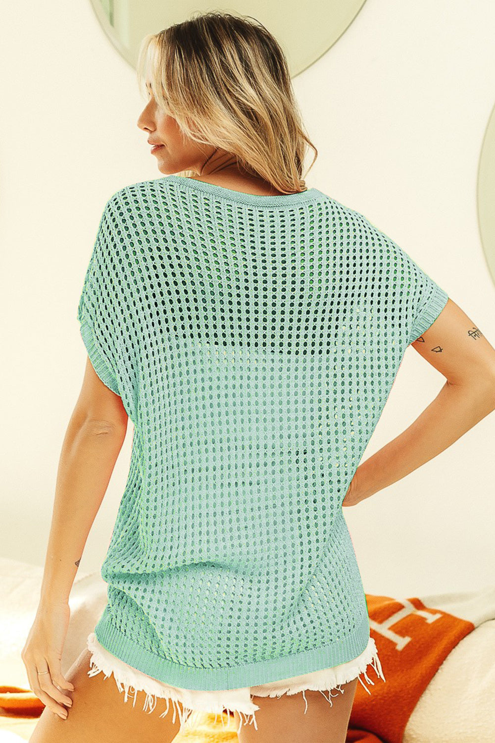 Short Sleeve Knit Cover Up