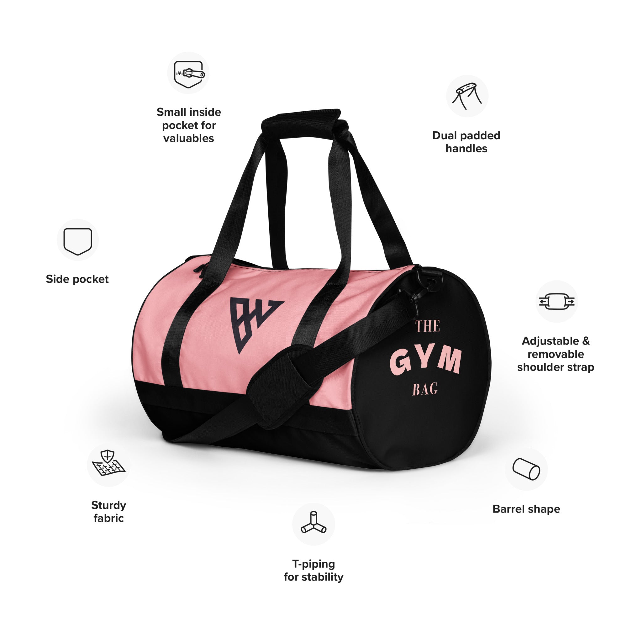 Buy FRITZY Sport Bags for Men Women Luxury Handbags Pink Letter Large  Capacity Travel Duffle Striped Beach Bag on Shoulder for Outdoor Business  (black) Online at Best Prices in India - JioMart.